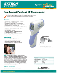 Thumbnail of document Data Sheet - IR200 Extech (FLIR) Non-Contact IR Body & Forehead Thermometer